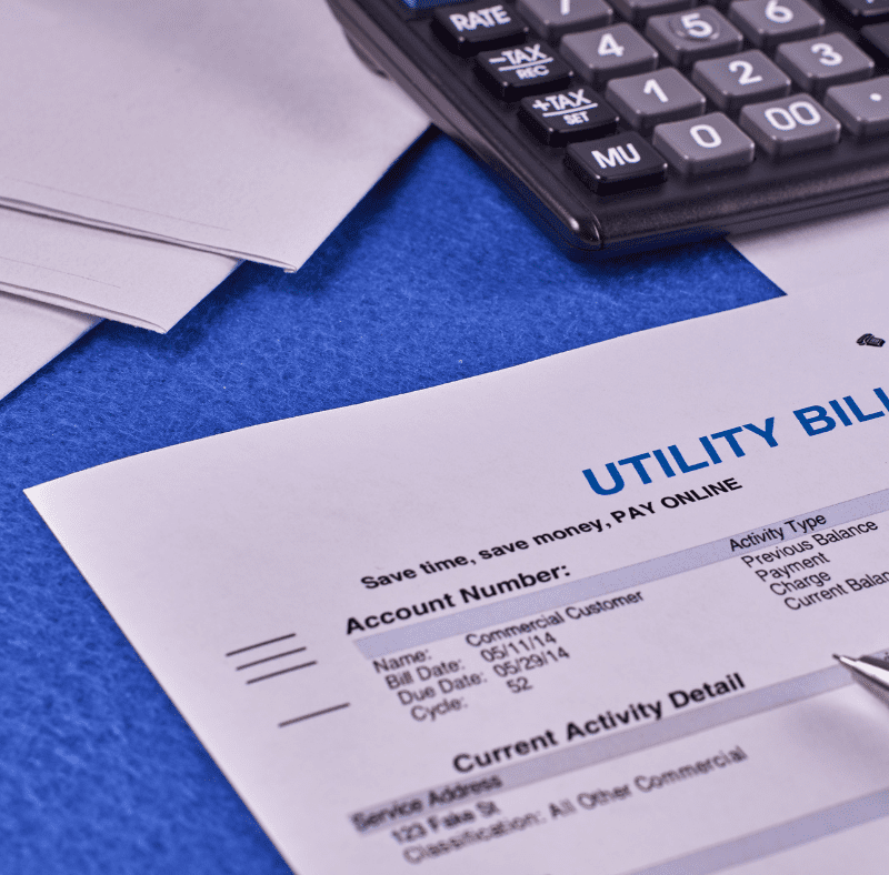 A close up of a utility bill