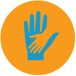 Connected hands icon