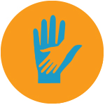 Connected hands icon Connected hands icon