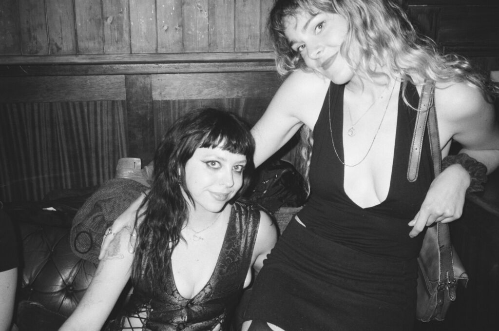 Angelika (left) and Celia sitting together