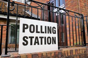 Polling station sign