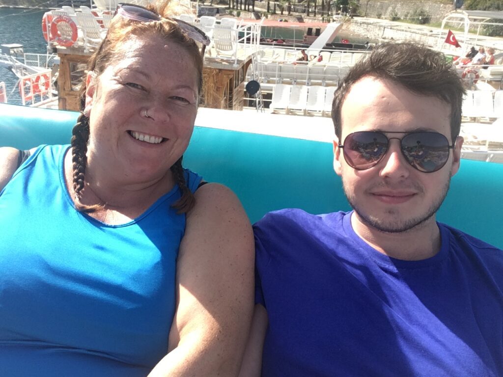 Jo and her son Peter sat together