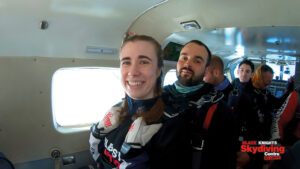 Emma and her group in the plane