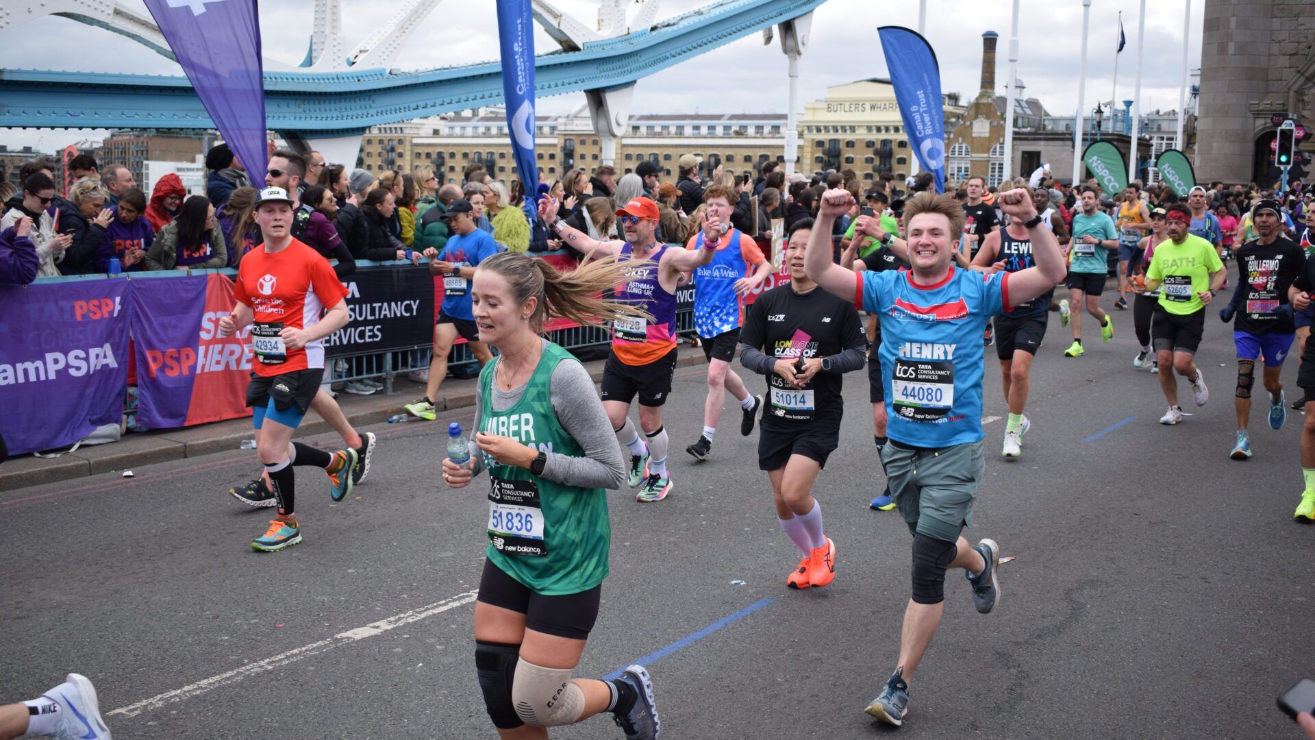 EA runner passing through Tower Bridge EA runner passing through Tower Bridge