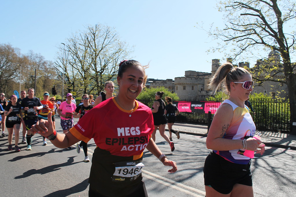 Meg running for Epilepsy Action in LLHM25