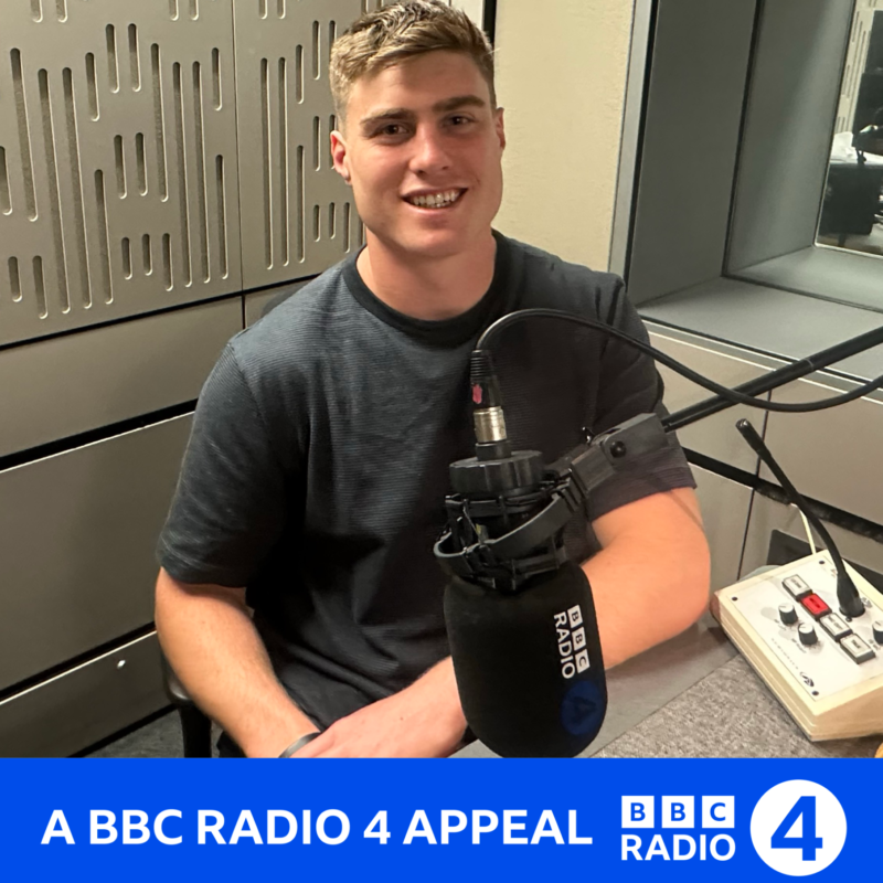 Tommy Freeman recording radio appeal for Epilepsy Action at BBC Radio 4