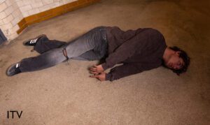 Brody having a seizure in the cell
