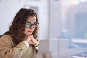 Teacher doing online training course on epilepsy