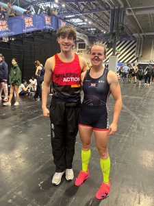 Aidan Leverage with Olympic rower Lauren Henry