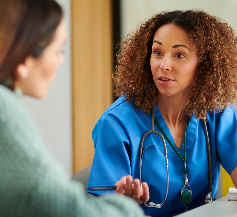 Healthcare professional discussing bone health and epilepsy