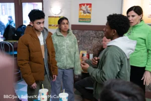 Nugget and avani facing up to nugget's bully in mcklunky's in eastenders
