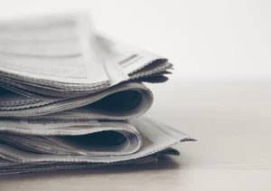 A stack of newspapers