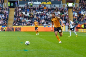 Matt crooks, who will play in the championship play-off final in wembley, running towards the football
