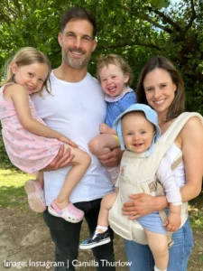 Love Island contestant Camilla Thurlow and her family before daughter Nora began having seizure-type events