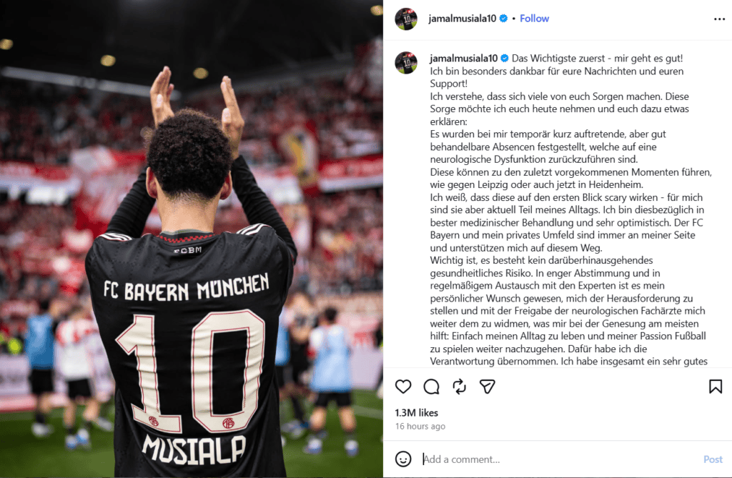 Jamal Musiala Diagnosed With Absence Seizures 1 Jumal musiala updates fans about absence seizure diagnosis via his instagram