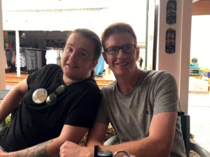 September star award winner pete on the right smiling and posing for a photo with his brother matt on the left